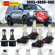 For GMC Yukon XL 1500 2500 2000-2006 LED Headlights High Low Fog Light Bulbs Kit