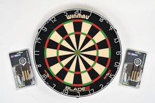 Profi Dartboard Dartscheibe Winmau Blade 6 + 2 Steeldart Sets