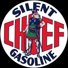 Silent Chief Gas Gasoline Station Style NEW Metal Sign: 12" Round Made in USA