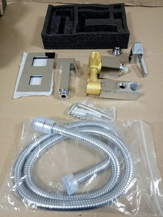 Ibergrif M22011 Square Concealed Shower Mixer Set Hot Cold Bidet Spray