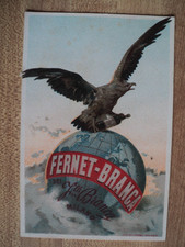 FERNET-BRANCA MILANO Licor Italiano Águila Botella Globo Quack Medicina Tarjeta Comercial