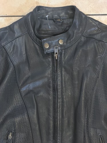 Vintage Motorrad Lederjacke Größe S schwarz Schnürung seitlich - Bild 2 von 8