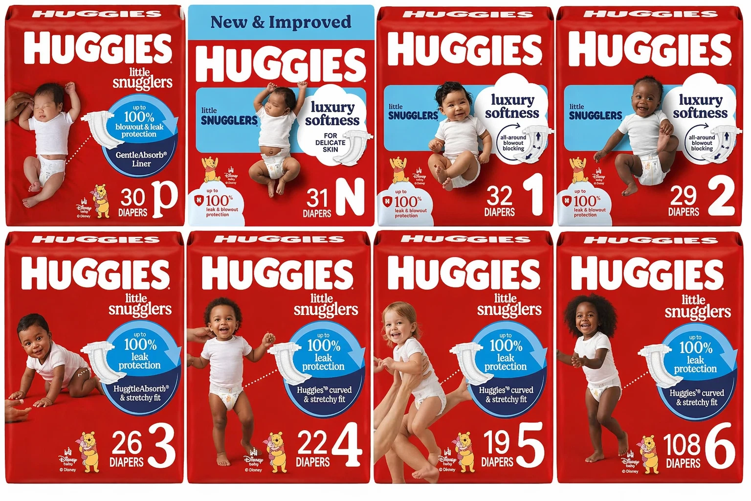 Huggies Little Snugglers Baby Diapers, All Sizes, Soft, Leak Protection
Opens in a new window or tab