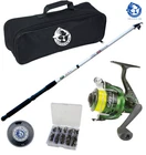 7ft Telescopic Fishing Kit Starter Kit for Kids Rod Reel Hooks Weights Bag River