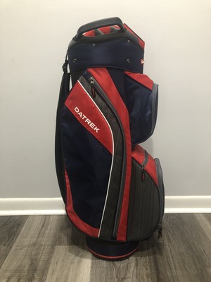 DATREK Golf Cart Bag 14 Way Club Dividers & Carry Strap Red/Blue. No Rain Cover.