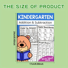 32-Page Interactive Math Learning Workbook with Addition Subtraction Worksheet