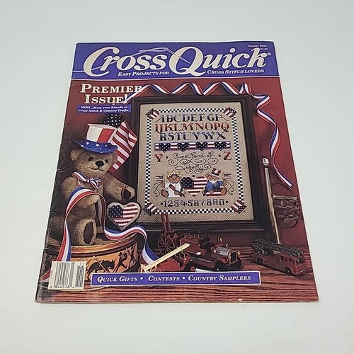 Cross Quick Magazine Premier Issue August September 1988 Stitch Patterns Sampler - Picture 1 of 4