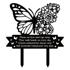 Butterfly Grave Marker Cemetery Decorations for Grave Metal Memorial Graves S...