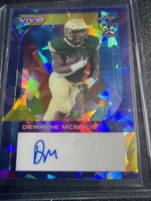 2023 Leaf Vivid 6/7 Dewayne McBride Blue Cracked Ice Rookie Auto AU RC Vikings