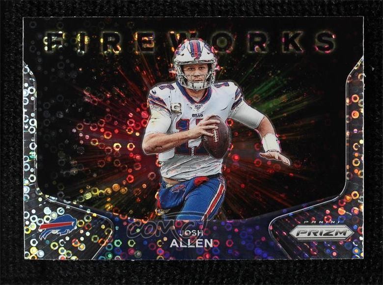 2020 Panini Prizm Fireworks No Huddle Prizm Josh Allen #18 0d44