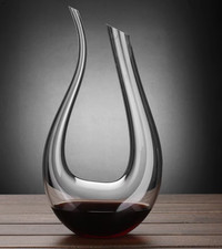 Red Wine Decanter Crystal 1000ml Flat Base Handmade Wine Pourer