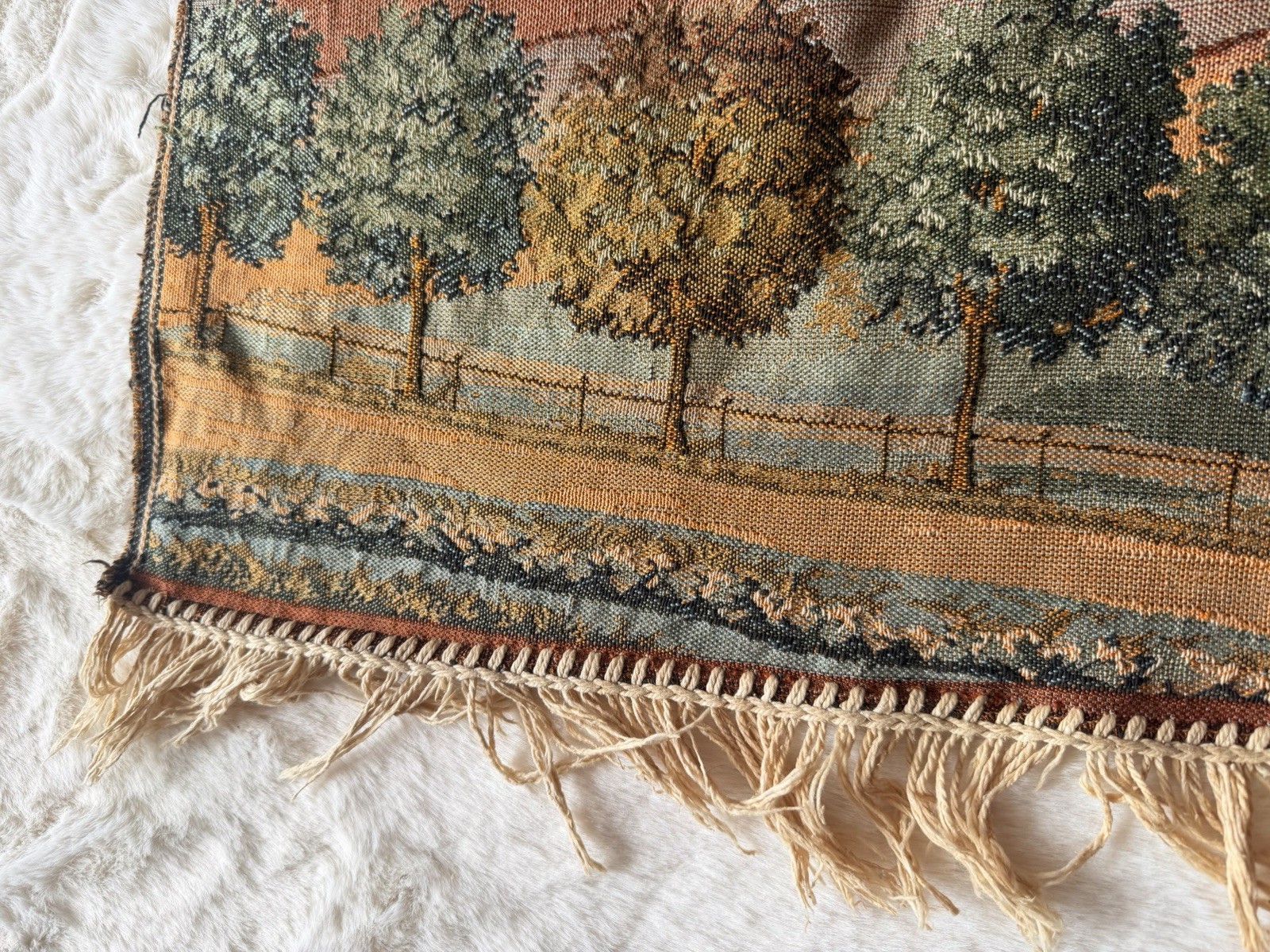 Vintage tapestry wall hanging featuring monument to Peter the Great. image 4