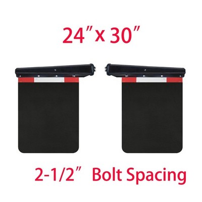 Semi Truck 2-1/2'' Straight Tapered Spring Mud Flap Hanger with 24''x30'' Mud Flaps
