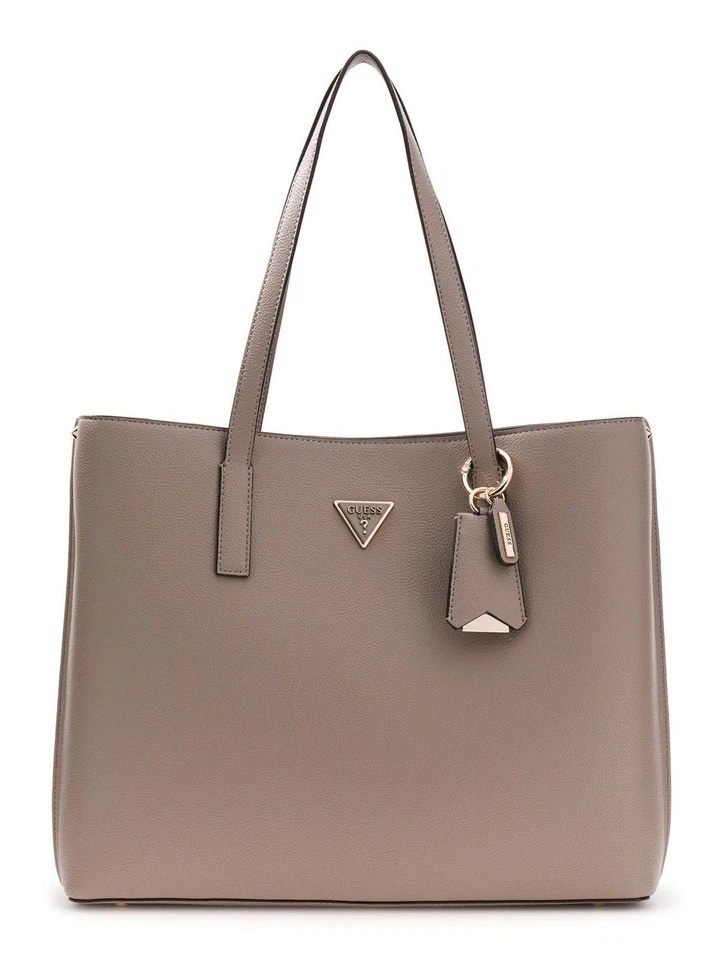 GUESS Meridian II Girlfriend Tote Schultertasche Shopper Tasche Dark Taupe taupe