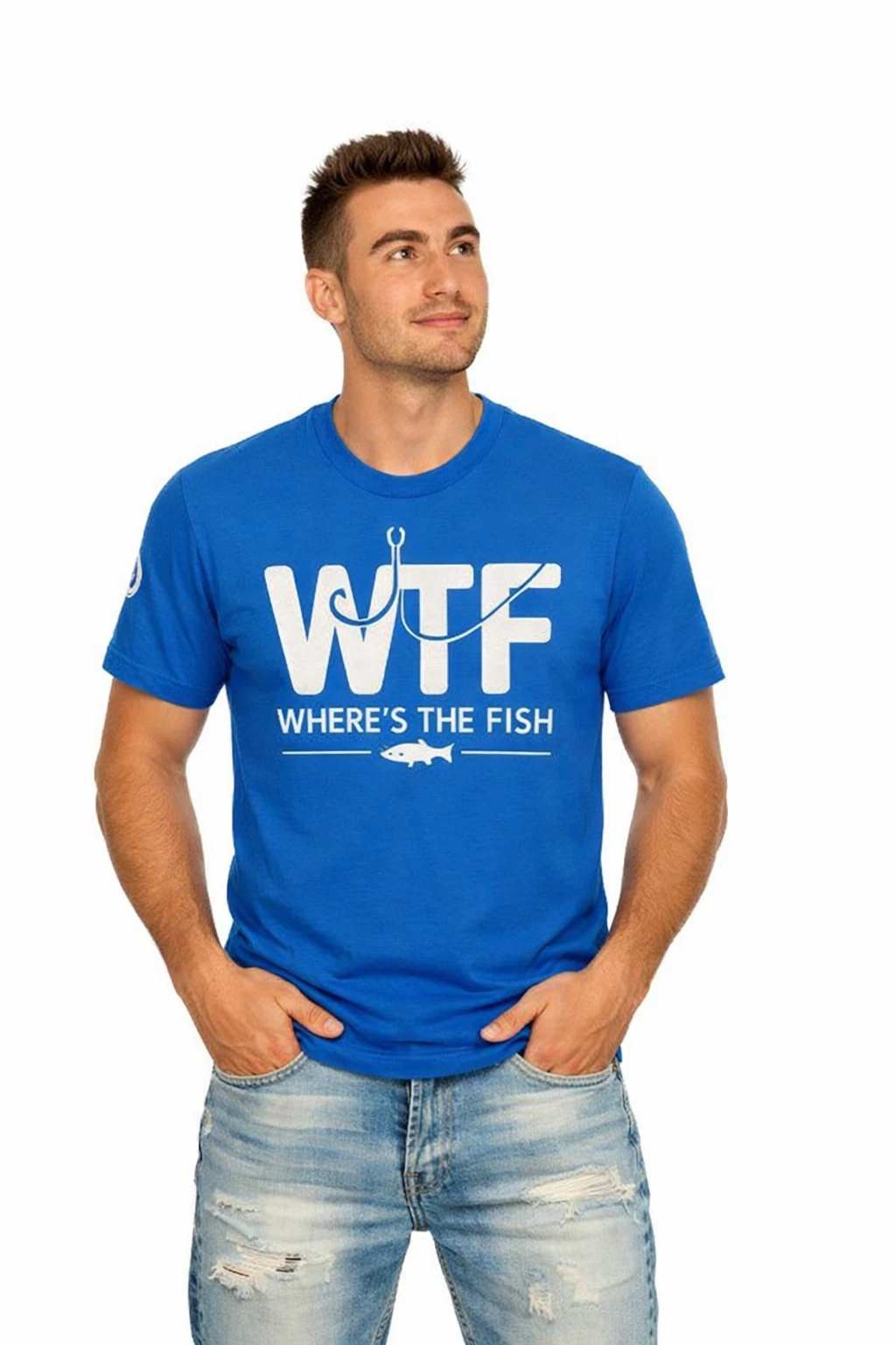 WTF Where's The Fish T-Shirt | Fishing Hook Graphic Tee Funny Fishing Shirt
