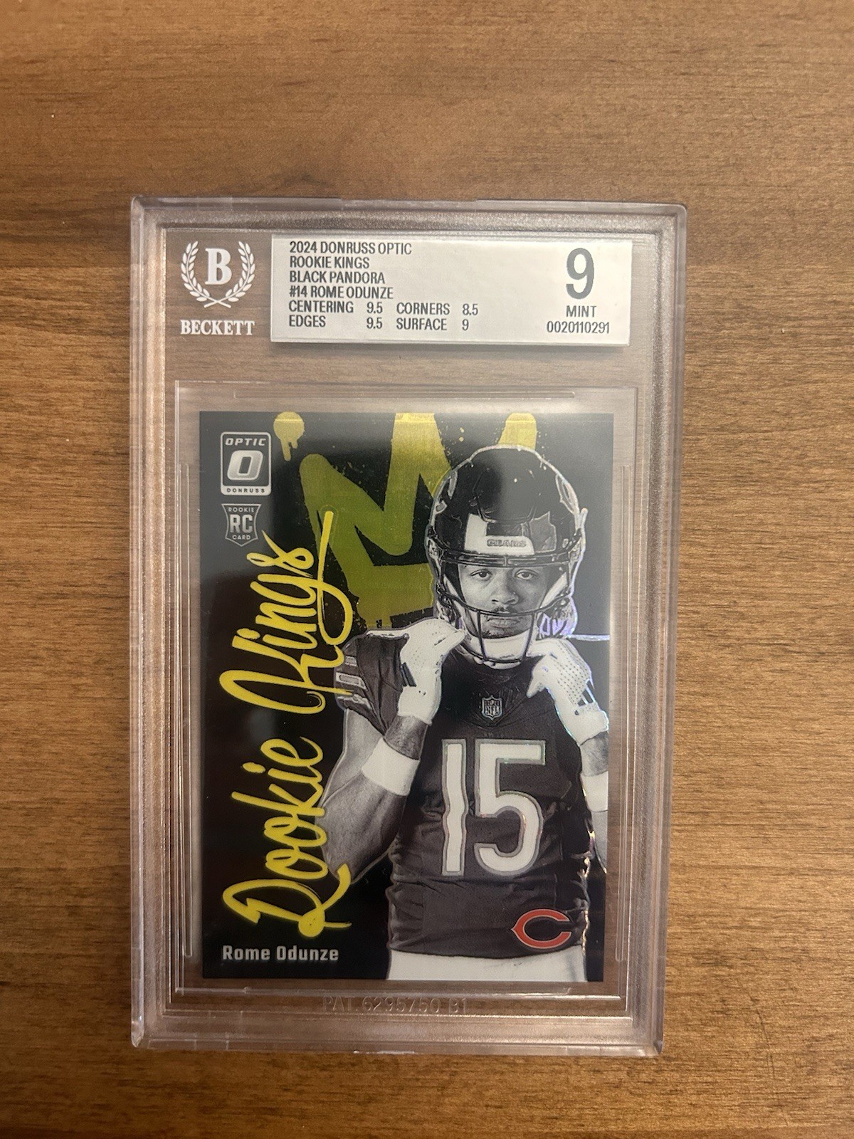 2024 Panini Donruss Optic Rome Odunze Rookie Kings RC Black Pandora #/25 BGS 9
