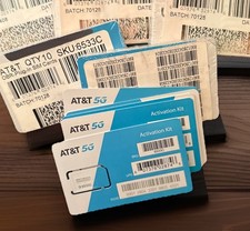 (1) ATT Nano SIM Card 5g/Lte Prepaid 3-in-1 Activation Kit. Model 6533C. See pic