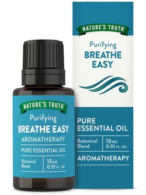 Natures Truth Breathe Easy Essential Oil Blend | 15 mL | with Eucalyptus, Pep...