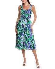 Tahari Asl Midi Dress Women's Blue 10