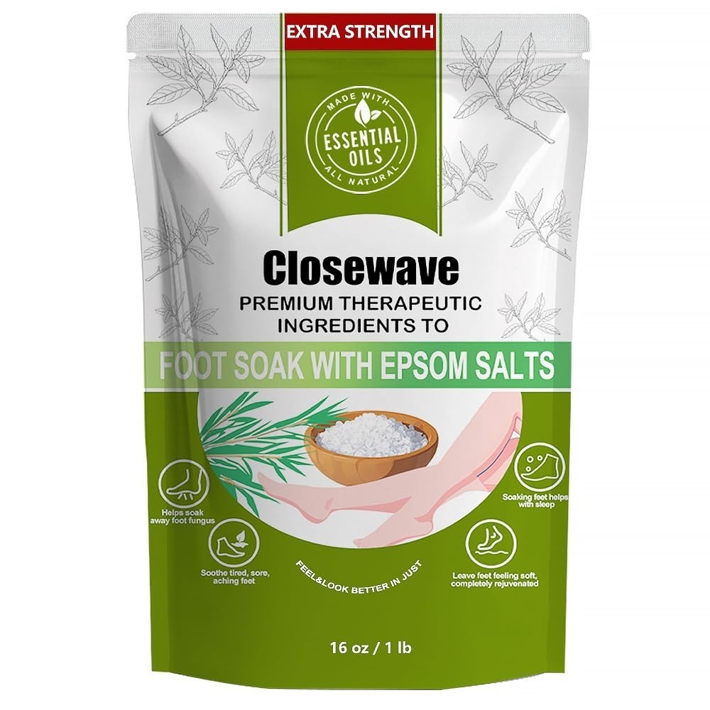 EXTRA STRENGTH Epsom Salt Tea Tree Oil Foot Soak - Foot Spa 