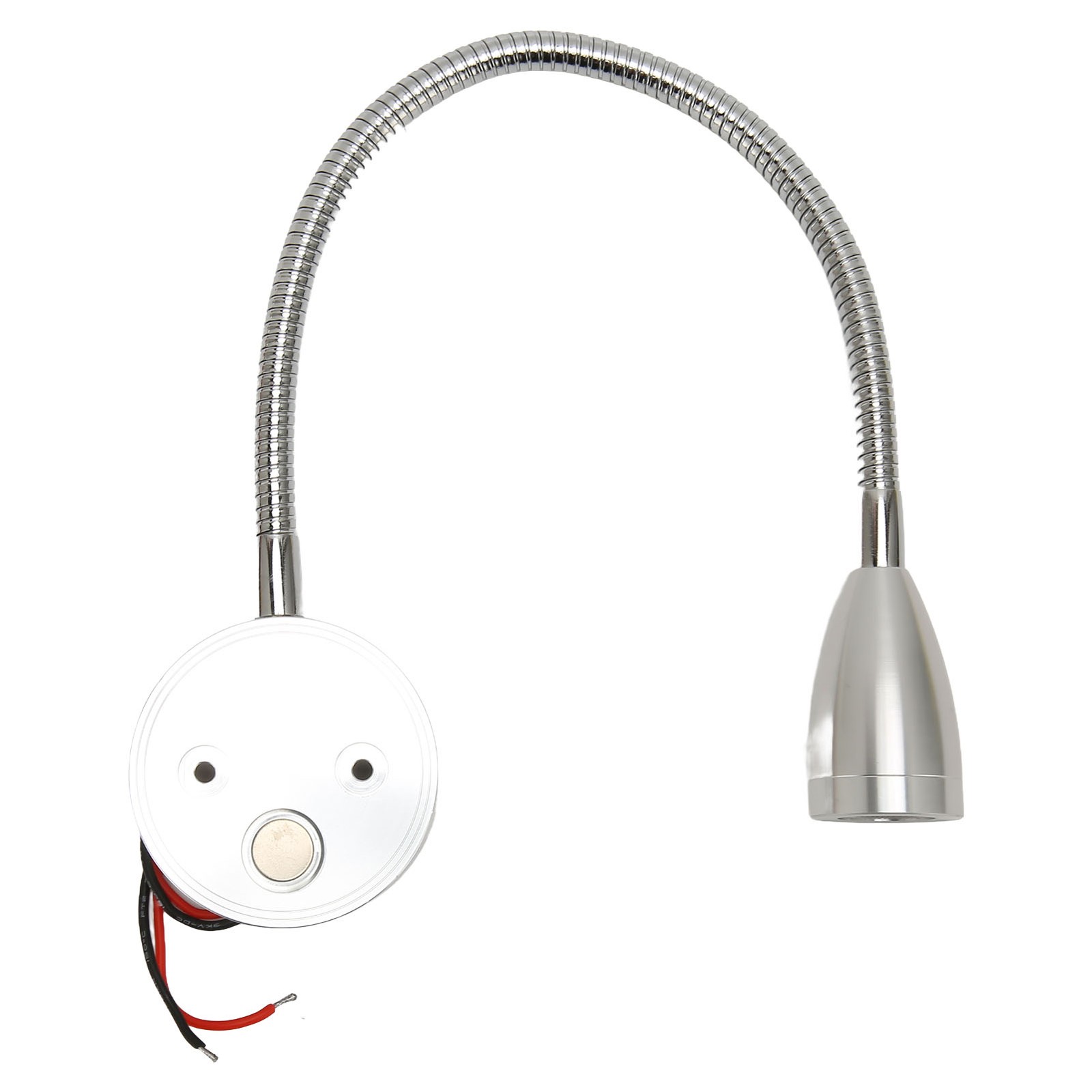 RV Dimmable Reading Light Gooseneck Hose LED Spotlight (DC12-24V) Silver