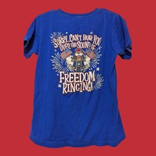 Buc-ee's Fourth of July American Sound of Freedom Biker Beaver travel tee sz YL