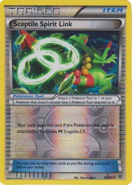 Sceptile Spirit Link - 80/98 - Uncommon - Reverse Holo Lightly Played Ancient Or