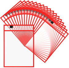 25 Pcs Dry Erase Pocket Sleeves Job Ticket Holders Back to School Reusable Clear
