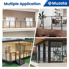 NEW! WAS $1069 Muzata 13'-19'6" Level Complete Cable Deck Railing Kit 42" 