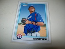 2010 BOWMAN WILMER FONT AUTOGRAPH SIGNED AUTO #BP87 TEXAS RANGERS
