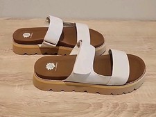 New Yellow Box Kezzi Slide Platform Sandals Size 11 Adjustable Bone White
