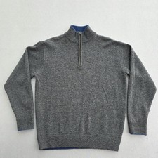 Musto Jumper Mens Size XL 100% Lambswool Grey 1/4 Zip Sweater Pullover 