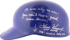 1981 Dodgers World Series Ron Cey Signed Game Used Helmet w/ Goose Gossage PSA