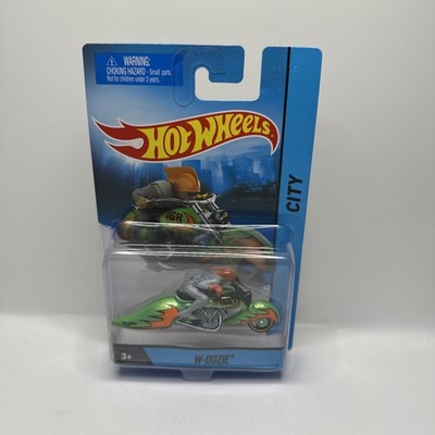 HOT WHEELS CITY W-OOZIE MOTORCYCLE GREEN BIKE NEW + FAST SHIPPING