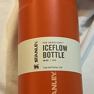 Stanley IceFlow Cap And Carry+ Water Bottle 50oz - Insulated Stainless Steel, Citron Color, Wide Mouth