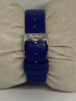 Mon Amie CBMA8501 Womens Blue Leather Strap Analog Dial 