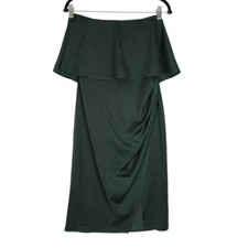 Lovers and Friends Violet Midi Dress in Emerald Faux Wrap Strapless Sexy Dress S