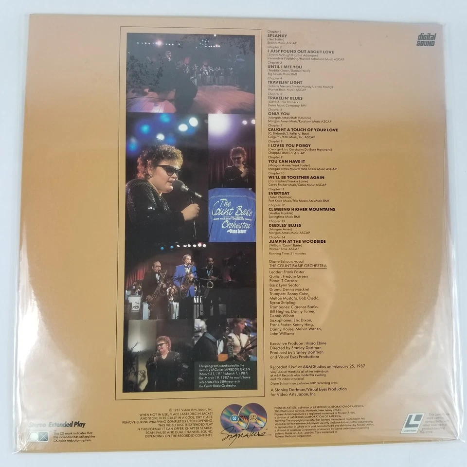 The Count Basie Orchestra Diane Schuur Laserdisc Sealed Japan Video Arts Digital - Image 4 of 4