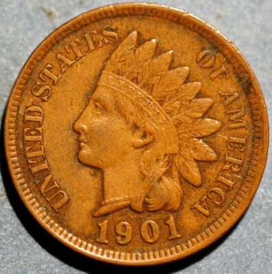 USA 1901 1 Cent Indian Head Cent KM# 90a