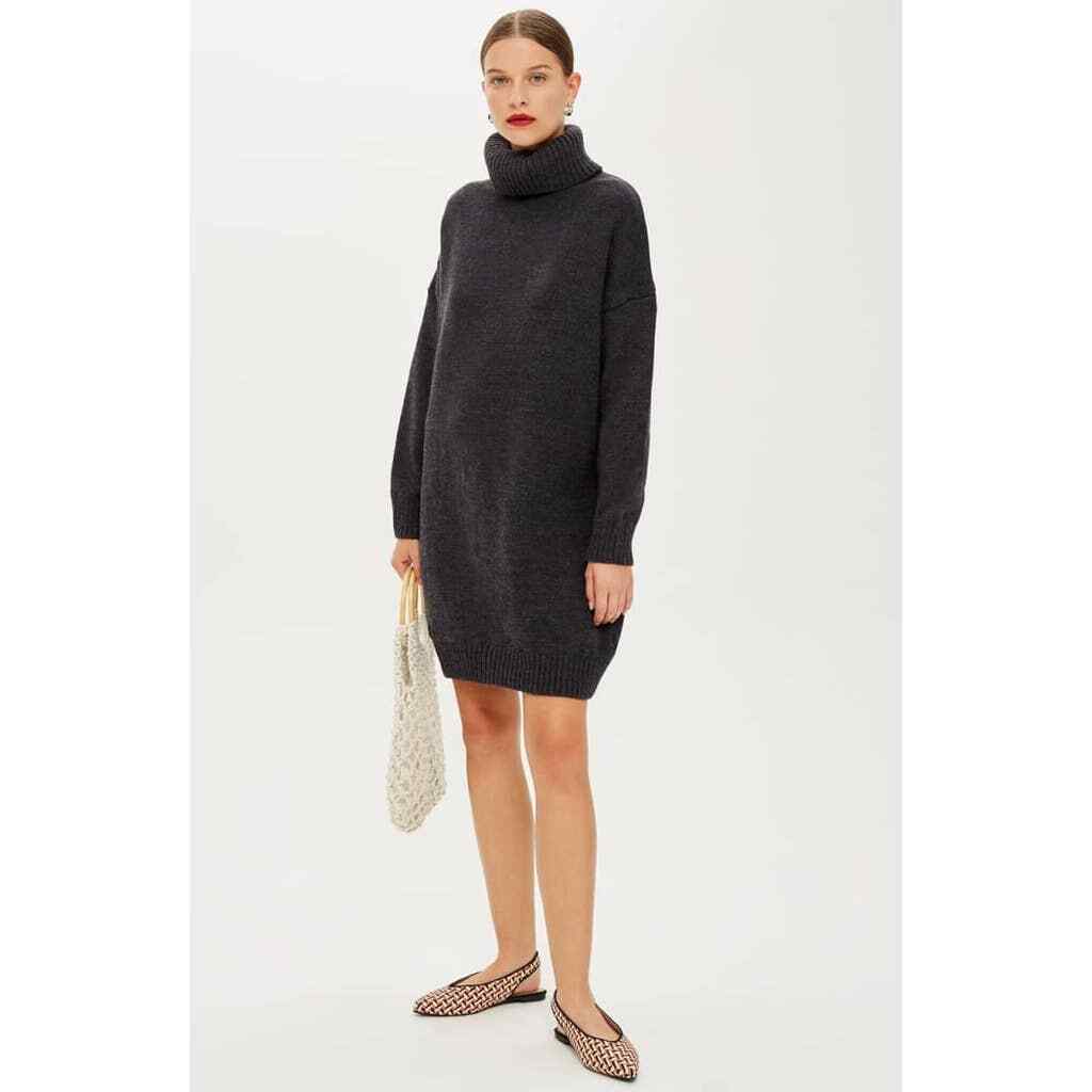 Topshop Turtleneck Sweater Dress 8 Long 