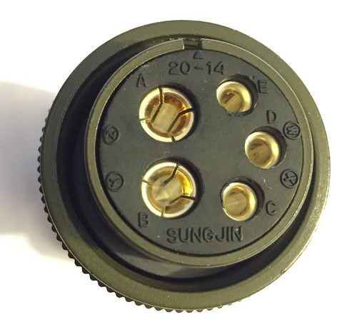 UEC Connector 3106E20-14S! 2-8Awg, 3-12Awg, 5 Total Pins! New! - Picture 3 of 6