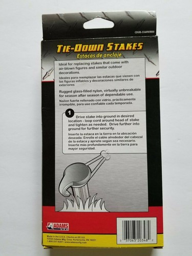 6-pack Adams Gemmy Plastic Tie-Down Stakes for Anchoring Airblown Inflatables - Picture 2 of 2