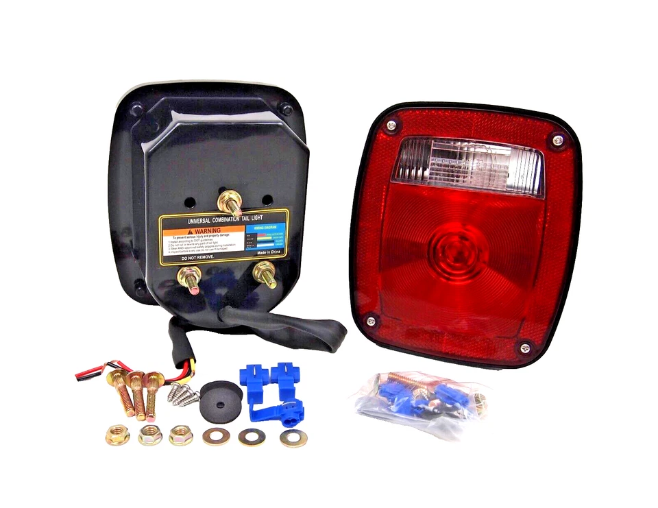 Luz trasera de señal combinada universal de 2 piezas para camión Lite roja/clara DOT HTL-T101 Foto 2 de 4