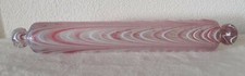 ANTIQUE NAILSEA PINK/WHITE GLASS ROLLING PIN 16.5"