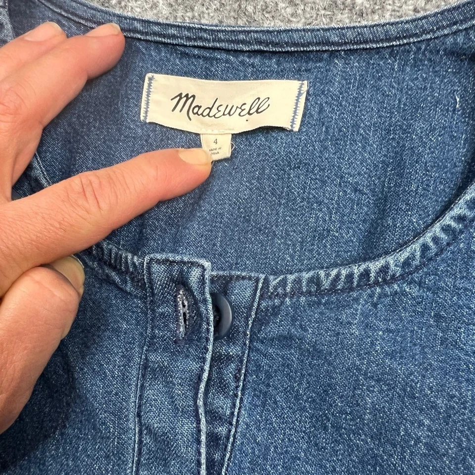 Mono Madewell Mujer 4 Denim Pierna Recta Botón Manga Larga Cintura Calada Foto 4 de 4