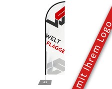 Beachflag mit GRATIS Wunschmotiv in 4 Größen - Werbefahne - Strandfahne