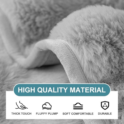 Thick Plush Sofa Covers Soft Fluffy L Shape Corner Couch Cushion Slipcovers - Picture 54 of 58