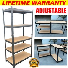 5 Tier Heavy Duty Garage Shelf Boltless Storage Metal Steel Shelving Racking Bay