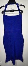 Women's Blue Halter Top Evening Dress 