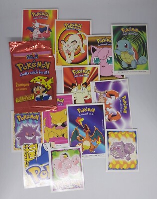 Pokemon Karten Dunkin Set 8 Stück und 4 Sticker Merlin Sammlung